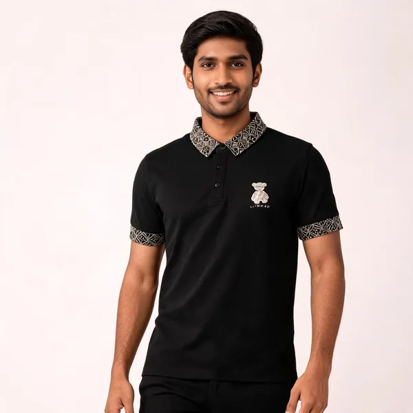Black_Cotton_Printed_Collar_Polo_T-Shirt_For_Men