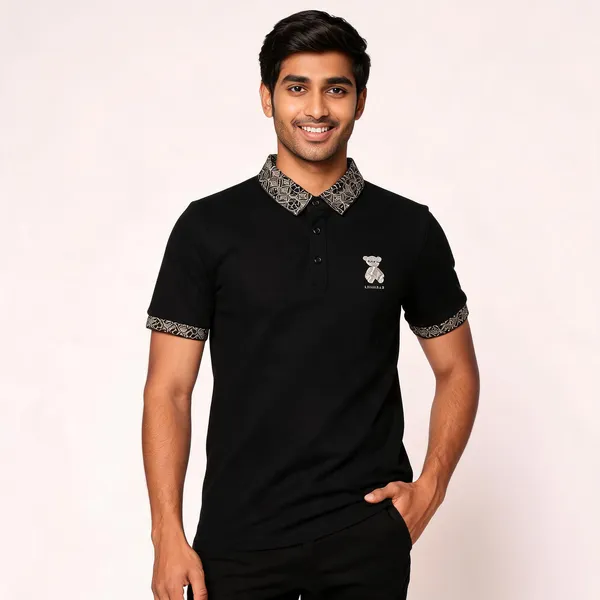 Black_Cotton_Printed_Collar_Polo_T-Shirt_For_Men