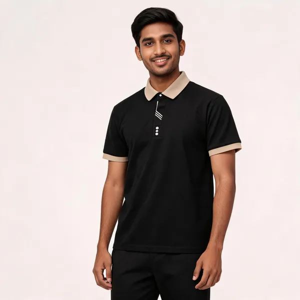 Black_Cotton_Contrast_Collar_Polo_T-Shirt_For_Men