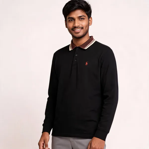 Black_Full_Sleeve_Collared_Full_Sleeve_Polo_T-Shirt_Ffor_Men