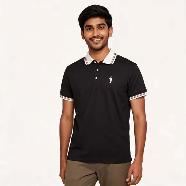 Black_Cotton_Tipped_Collar_Polo_T-Shirt_For_Men