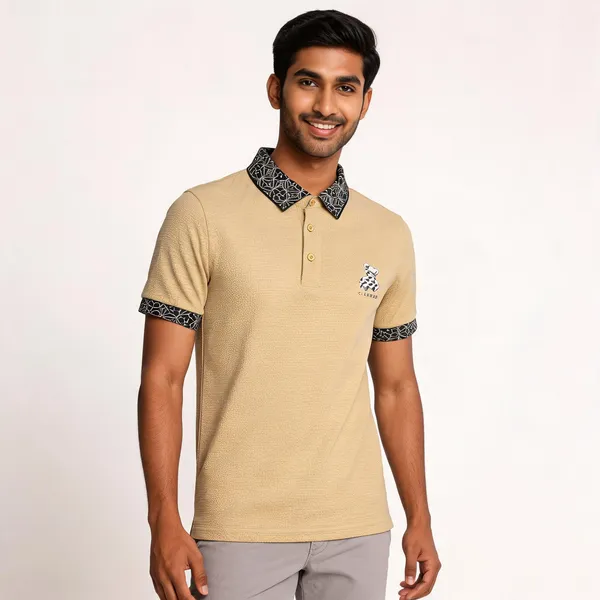 Beige_Cotton_Slim_Fit_Polo_T-Shirt_For_Men