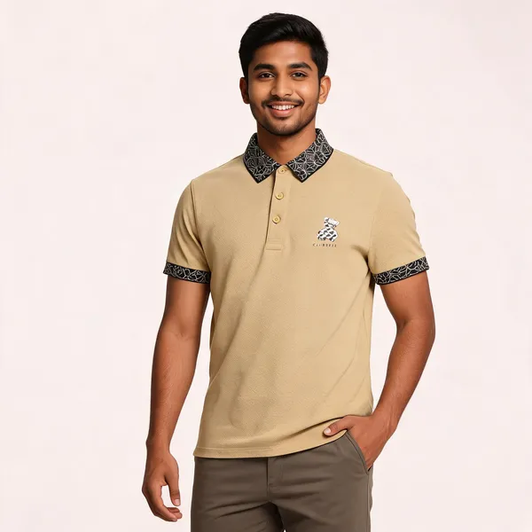 Beige_Cotton_Slim_Fit_Polo_T-Shirt_For_Men