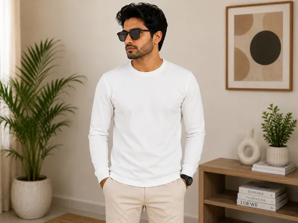 White_Cotton_Full_Sleeve_Round_Neck_T-Shirt_For_Men