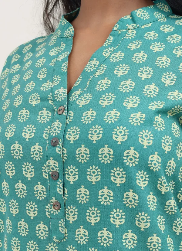 Neutone_Women_Printed_Straight_Kurta_(Dark_Green)
