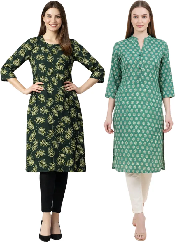 Neutone_Women_Block_Print,_Floral_Print_Straight_Kurta_(Pink,_Maroon)_(Pack_Of_2_)