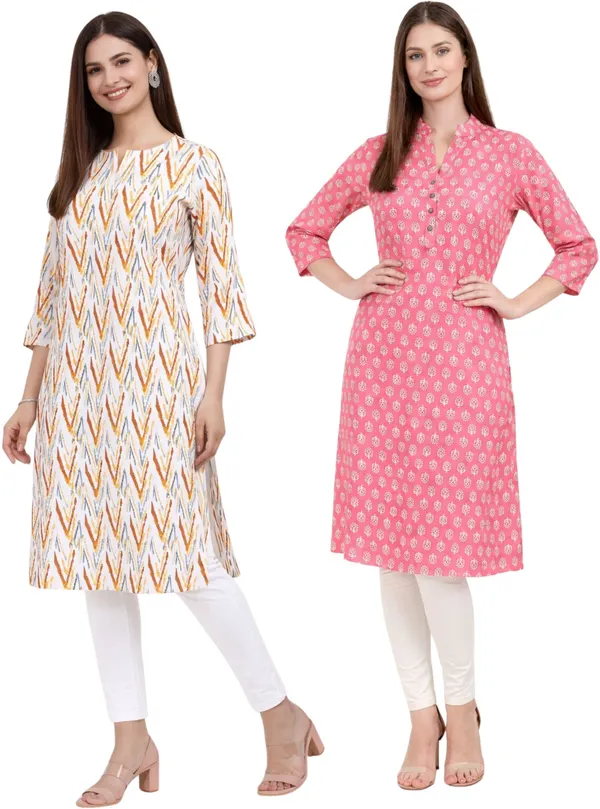 Neutone_Women_Block_Print,_Geometric_Print_Straight_Kurta_(Pink,_Multicolor)_(Pack_Of_2_)
