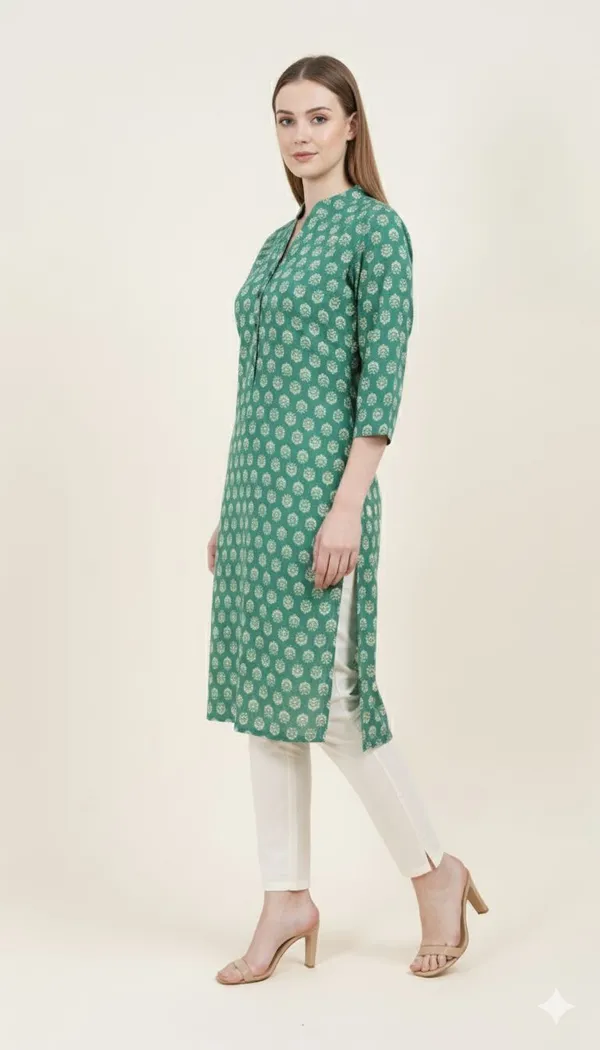 Neutone_Women_Floral_Print,_Block_Print_Straight_Kurta_(Green,_Red)_(Pack_Of_2_)