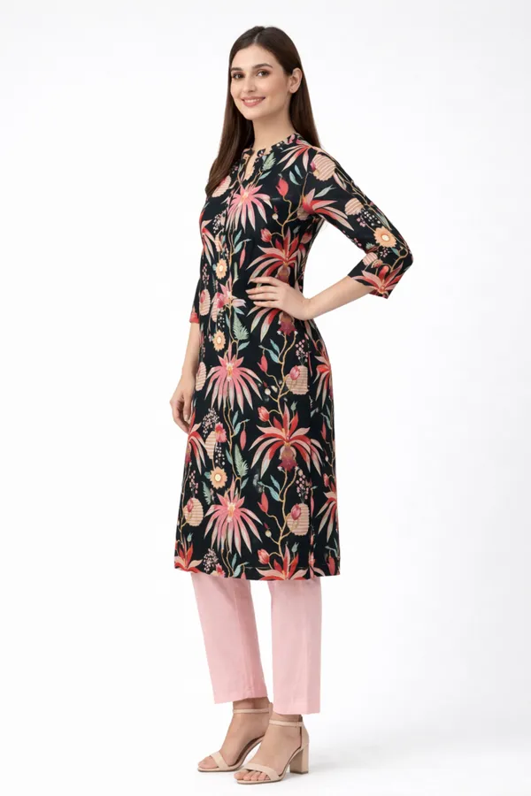 Neutone_Women_Floral_Print_Straight_Kurta_(Black,_Pink)