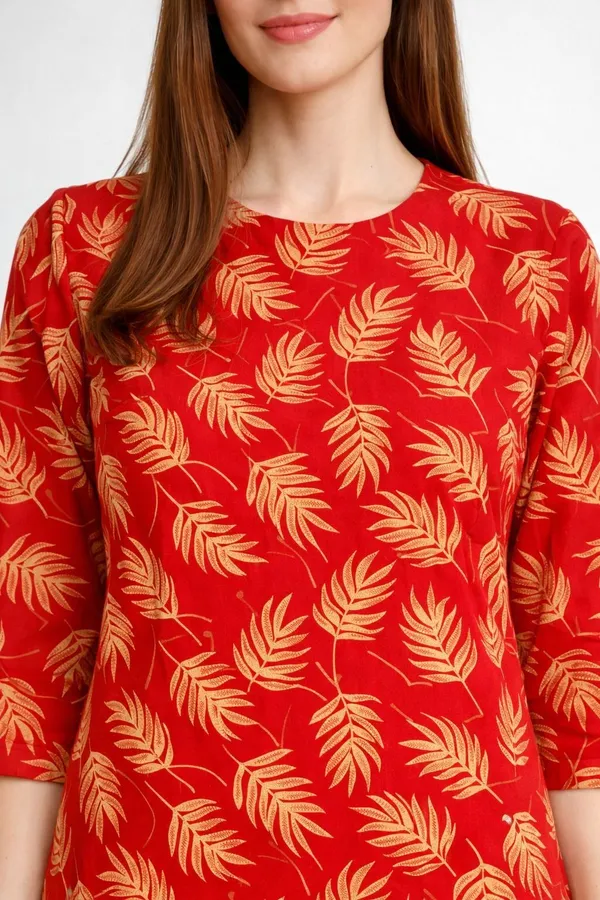 Neutone_Women_Floral_Print,_Geometric_Print_Straight_Kurta_(Orange,_Red)_(Pack_Of_2_)