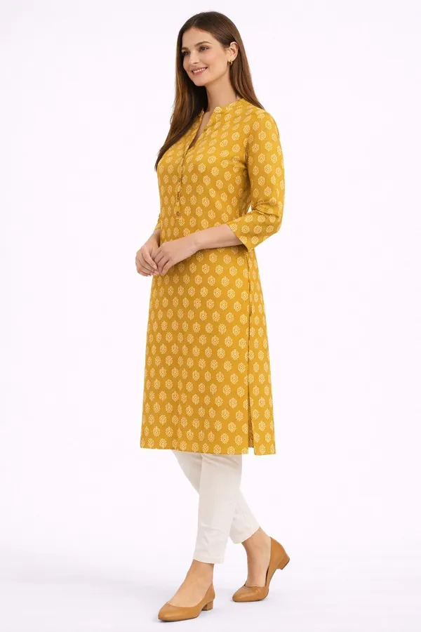 Neutone_Women_Block_Print,_Floral_Print_Straight_Kurta_(Red,_Gold)_(Pack_Of_2_)