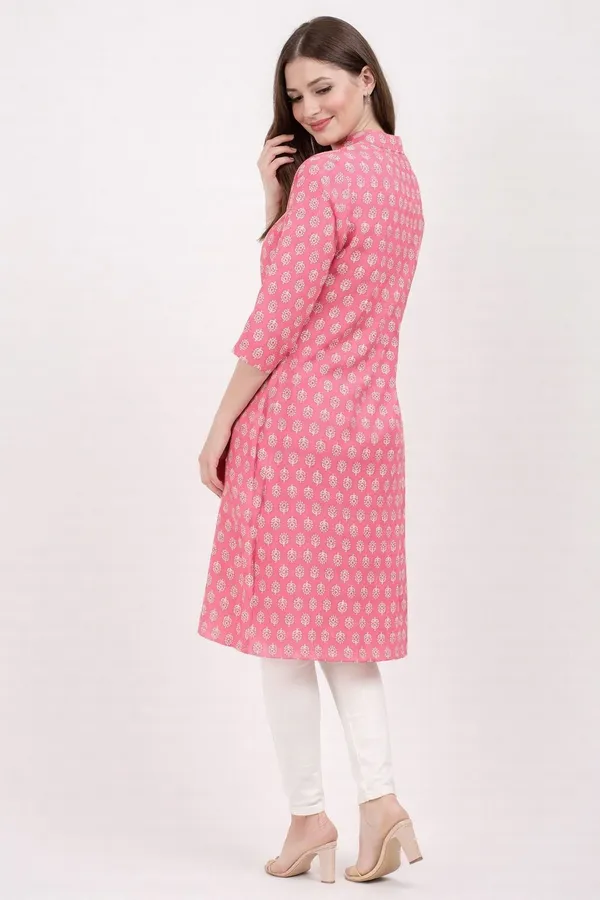 Neutone_Women_Printed_Straight_Kurta_(Pink,_Dark_Green)_(Pack_Of_2_)