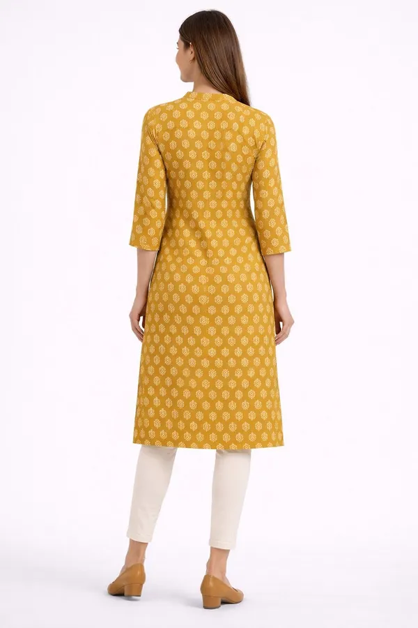 Neutone_Women_Block_Print,_Floral_Print_Straight_Kurta_(Dark_Green,_Yellow)_(Pack_Of_2_)