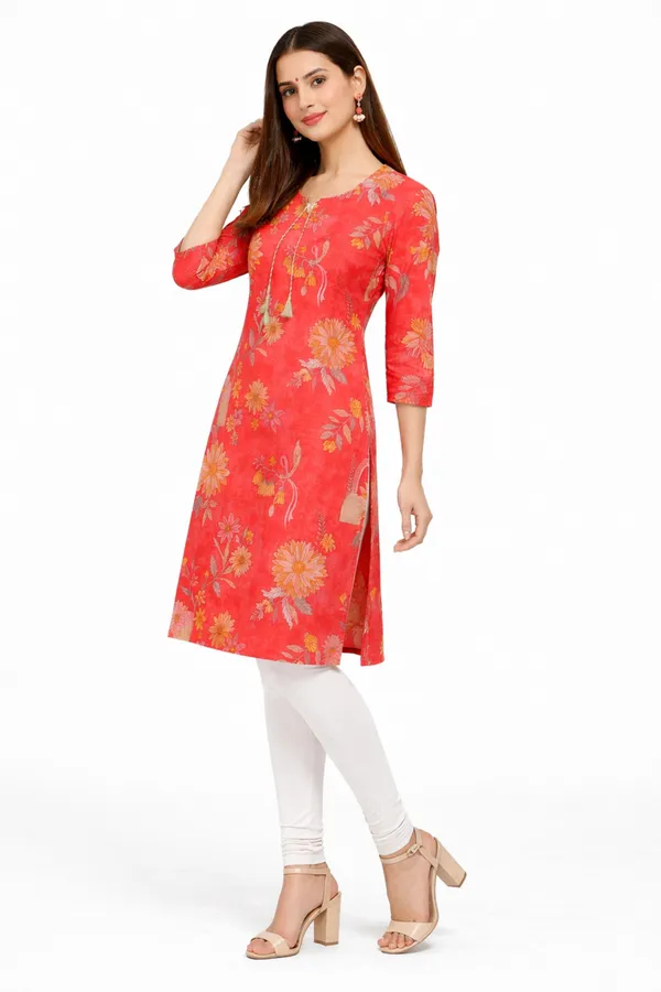 Neutone_Women_Floral_Print_Straight_Kurta_(Orange)