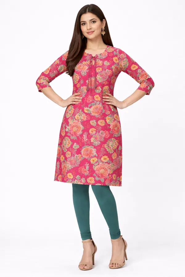 Neutone_Women_Floral_Print_Straight_Kurta_(Pink)