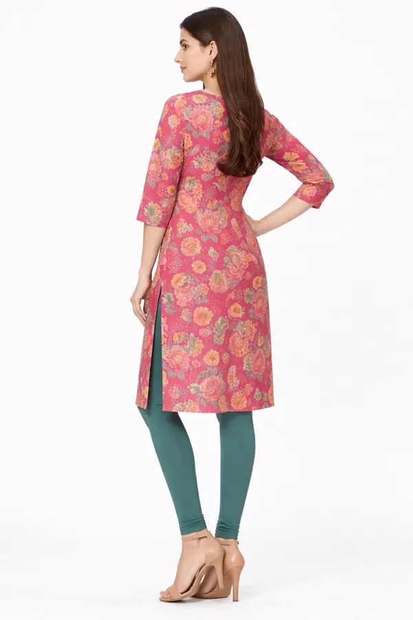 Neutone_Women_Floral_Print_Straight_Kurta_(Pink)
