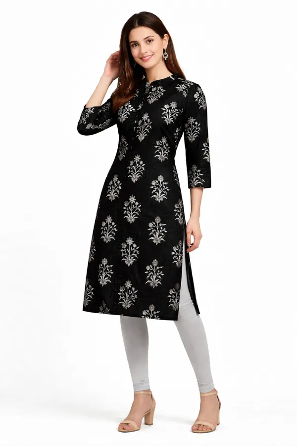 Neutone_Women_Floral_Print_Straight_Kurta_(Black)