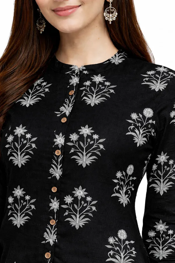 Neutone_Women_Floral_Print_Straight_Kurta_(Black)