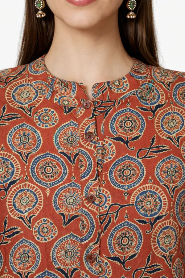 Neutone_Women_Block_Print_Straight_Kurta_(Brown)