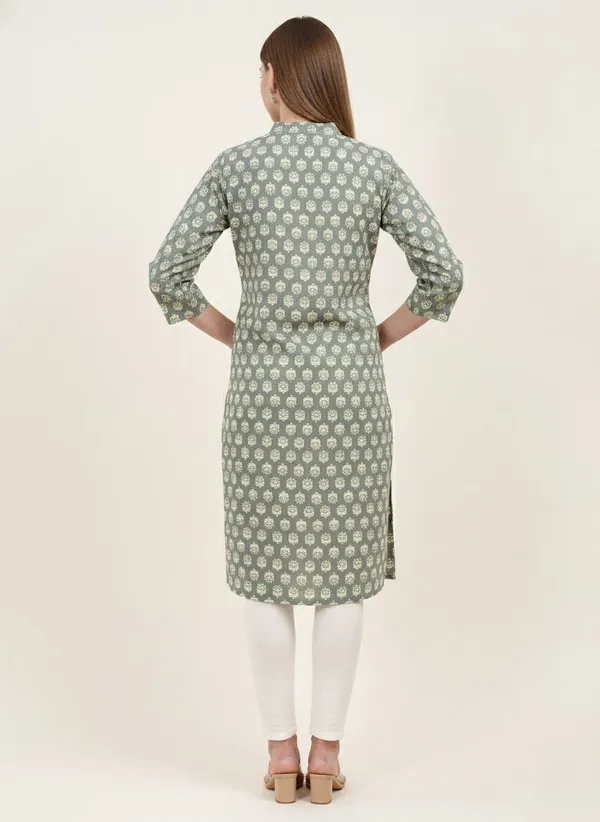 Neutone_Women_Block_Print,_Floral_Print_Straight_Kurta_(Dark_Green,_Grey)_(Pack_Of_2_)