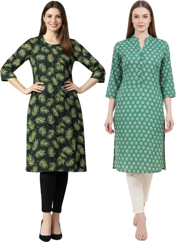 Neutone_Women_Block_Print,_Floral_Print_Straight_Kurta_(Pink,_Maroon)_(Pack_Of_2_)