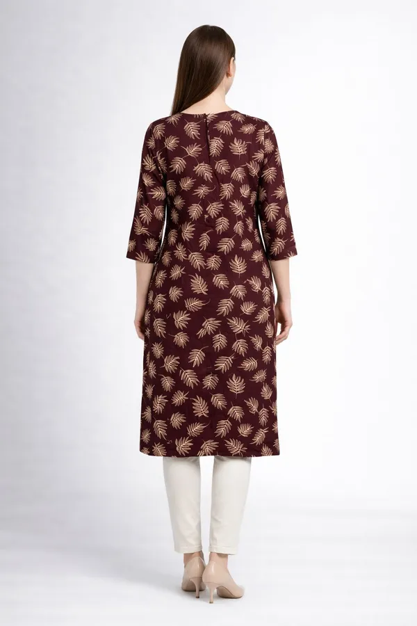 Neutone_Women_Block_Print,_Floral_Print_Straight_Kurta_(Green,_Maroon)_(Pack_Of_2_)