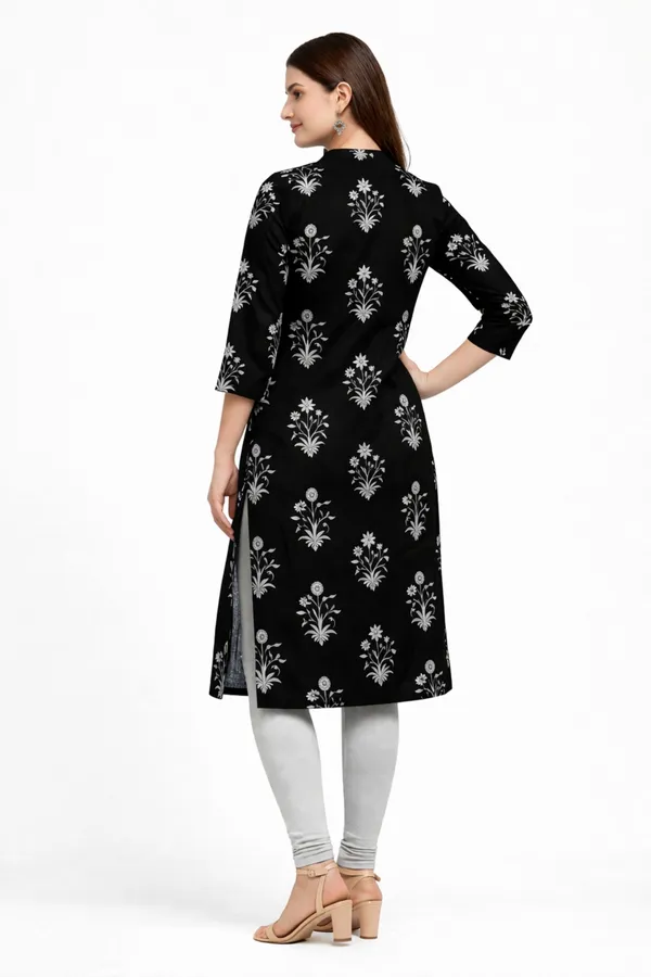 Neutone_Women_Floral_Print_Straight_Kurta_(Black)