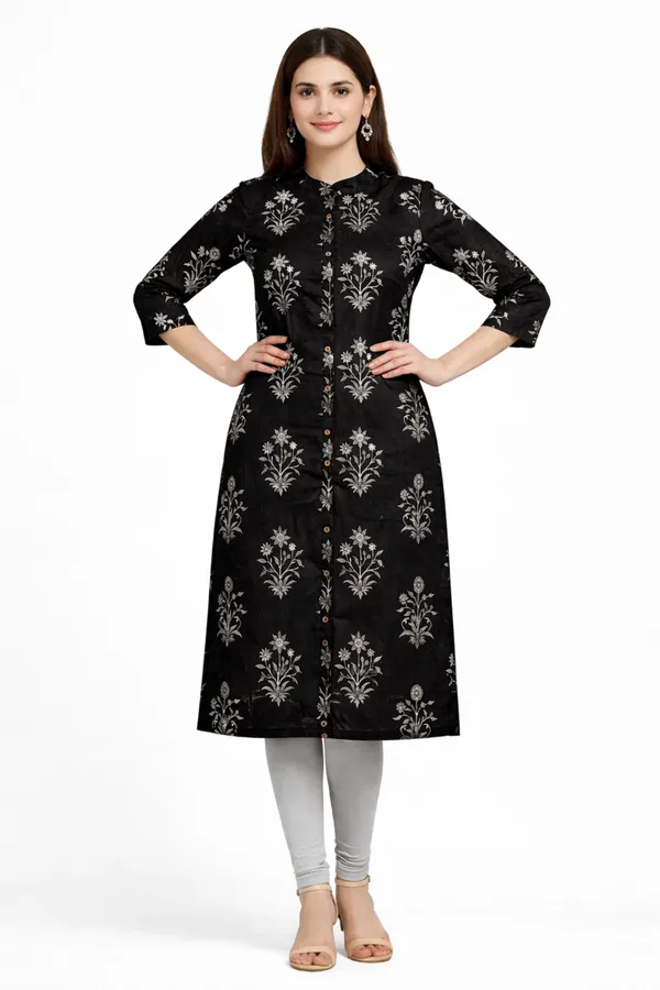 Neutone_Women_Floral_Print_Straight_Kurta_(Black)