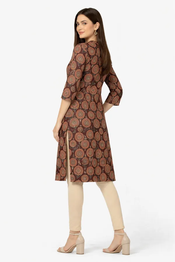Neutone_Women_Block_Print_Straight_Kurta_(Brown)