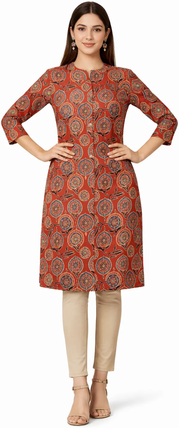 Neutone_Women_Block_Print_Straight_Kurta_(Brown)