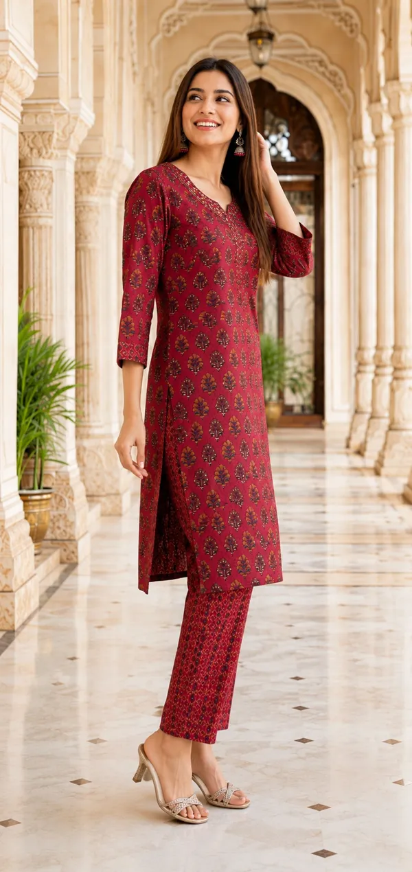 Neutone_Women_Printed_Straight_Kurta_(Maroon)