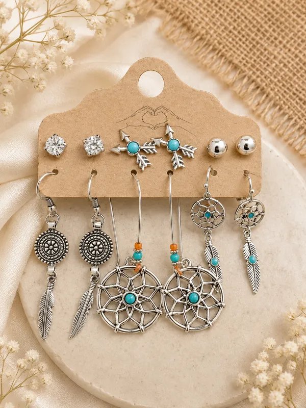 Moonstone_Boho_Oxidized_6_Combo_Earrings