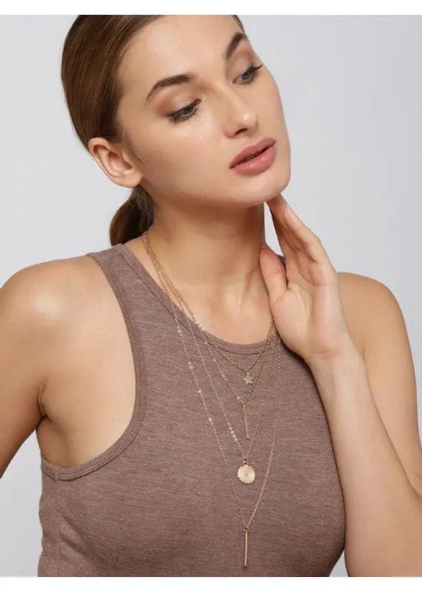 Exclusive_Star_And_Coin_Multi_Layered_Stunning_Necklace_For_Women/Girls