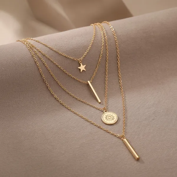 Exclusive_Star_And_Coin_Multi_Layered_Stunning_Necklace_For_Women/Girls