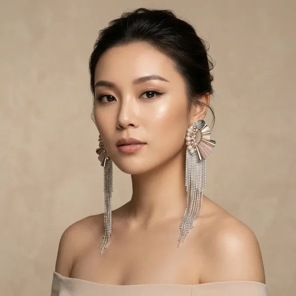 Beige_Rose_Gold-Plated_Handcrafted_Tasseled_Contemporary_Drop_Earrings
