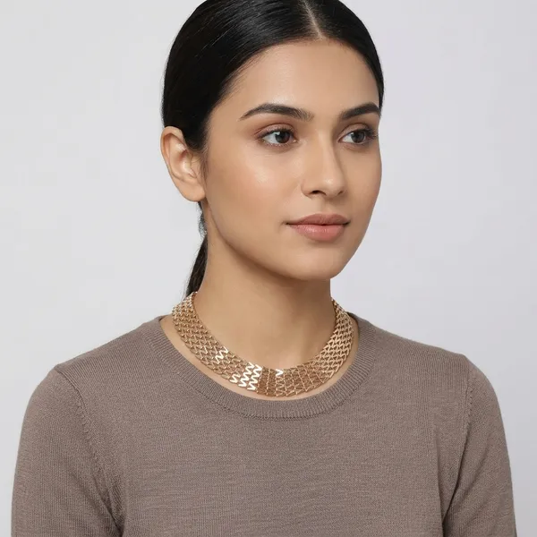 Delicate_Design_Gold-Toned_Mesh_Collar_Necklace