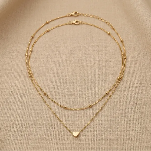 Elegant_Heart_Inspired_Double_Layered_Fascinating_Necklace_for_Women/Girls