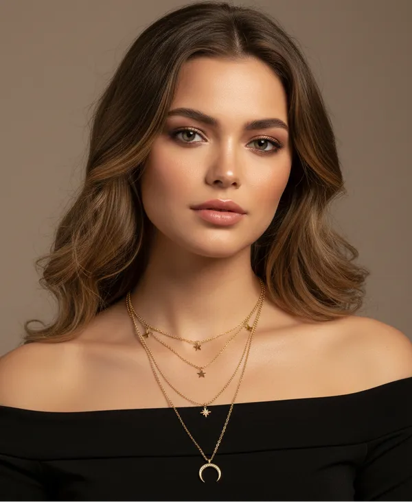 Golden_Star_and_Moon_Layered_Neck_Chain