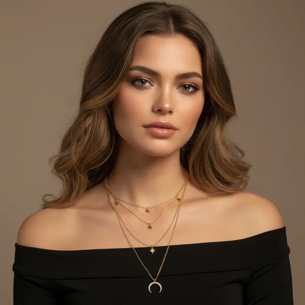 Golden_Star_and_Moon_Layered_Neck_Chain