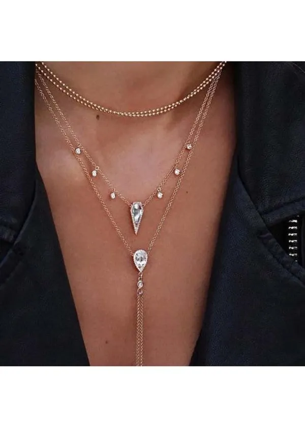 Crystal_Gold_Plated_Multi_Layers_Long_Chain_Necklace_For_Women/Girls