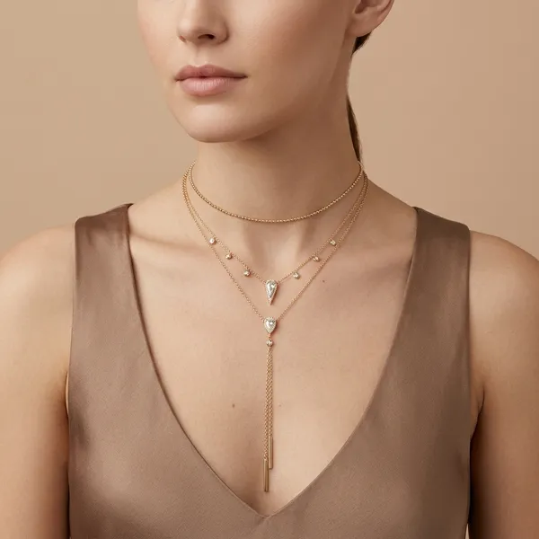 Crystal_Gold_Plated_Multi_Layers_Long_Chain_Necklace_For_Women/Girls