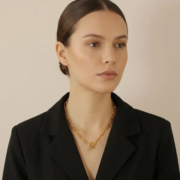 Amazing_Lock_Bold_Gold_Plated_Necklace_For_Women/Girls
