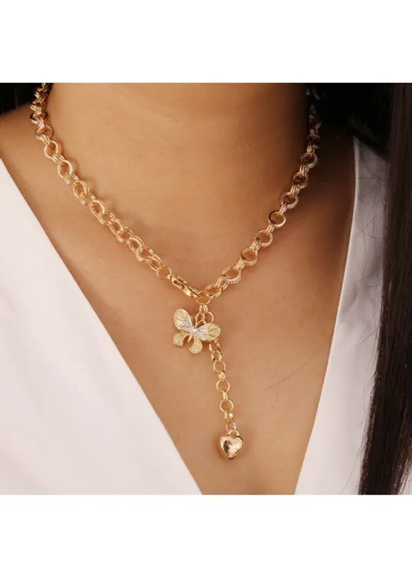 Stunning_Butterfly_Heart_Gold_Plated_Necklace_For_Women/Girls