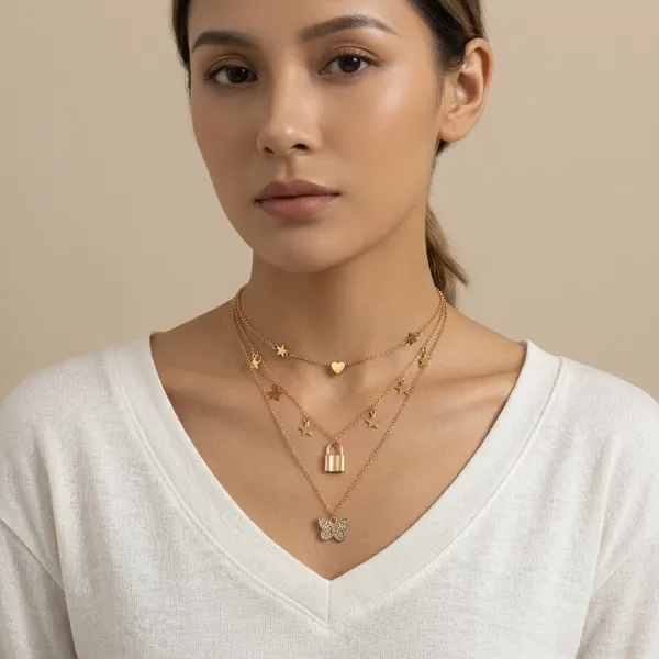 Jewelry_For_Women_Gold_Plated_Layered_Necklace
