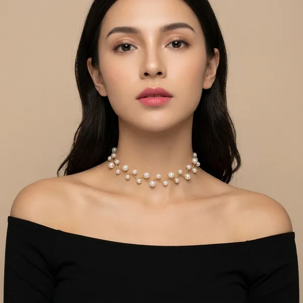 Pearl_Single_Layer_Gold_Plated_Necklace_Jewellery_For_Women
