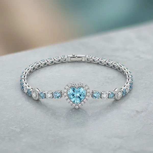 Amazing_Crystal_Heart_Design_Silver_Plated_Fabulous_Charm_Bracelet_For_Women/Girls