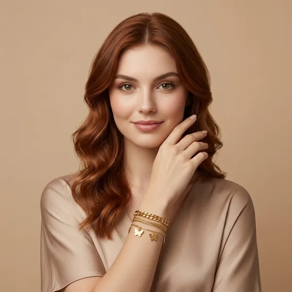Mesmerizing_Butterfly_Multi_Strand_Gold_Plated_Bracelet_For_Women/Girls