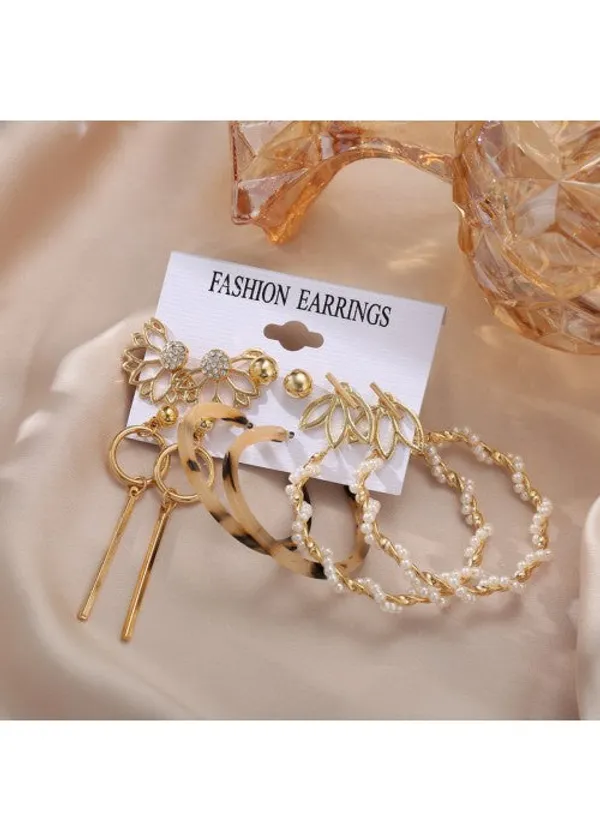 Mesmerizing_Pearl_Gold_Plated_6_Pair_of_Earrings_For_Women/Girls