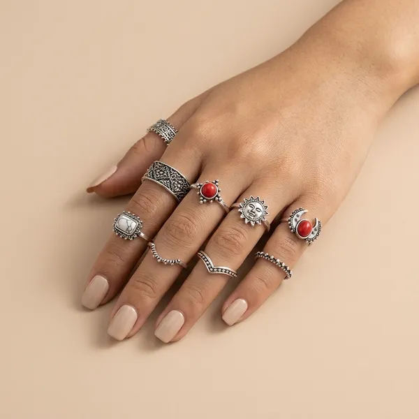 Jewellery_For_Women_Silver_Plated_Rings_Combo