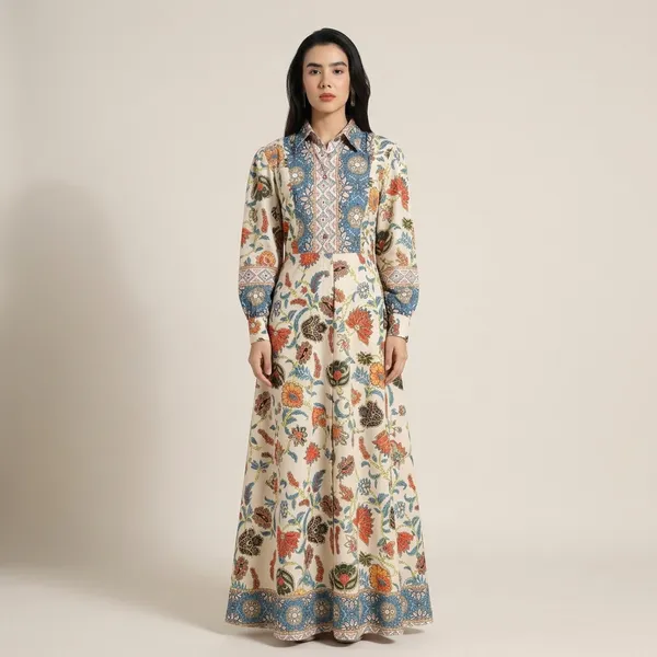 Spring_Multicolor_Floral_Print_Dress